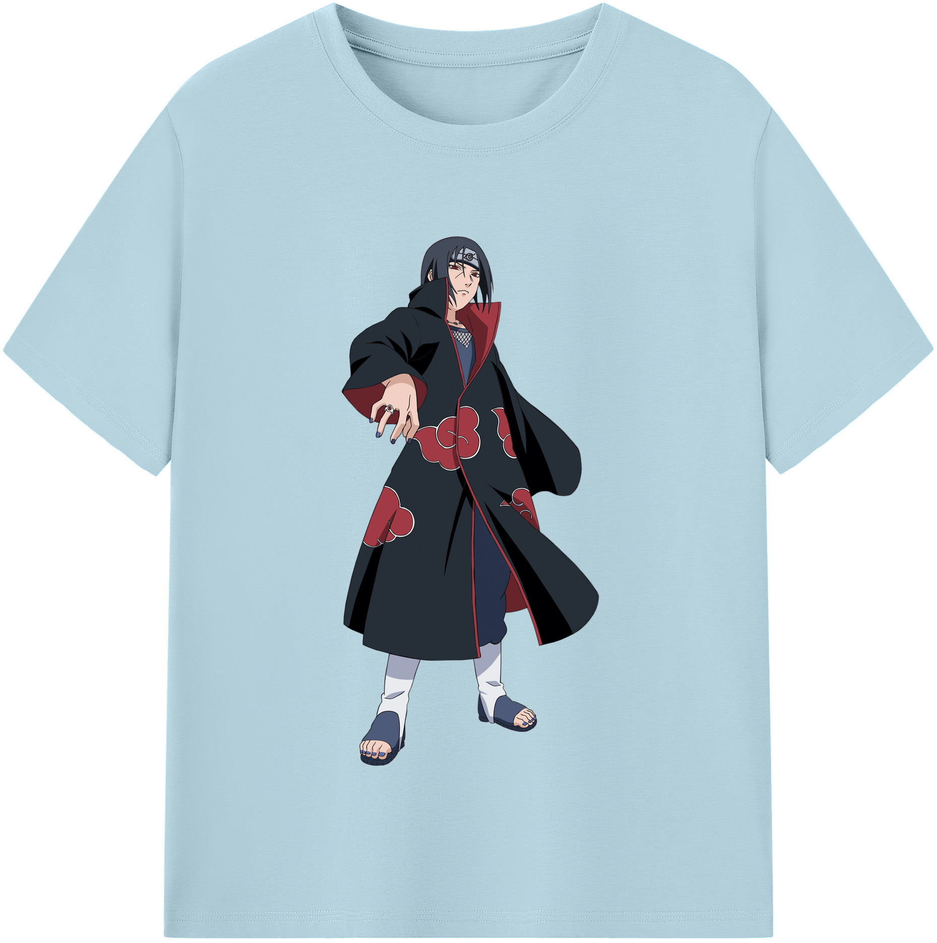（画像用） NARUTO -ナルト- うちは イタチ Uchiha Itachi 綿100％半袖Tシャツ（フロントプリント）